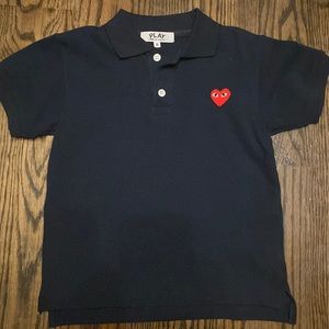 Comme Des Garçon Play navy blue polo size 6 kids